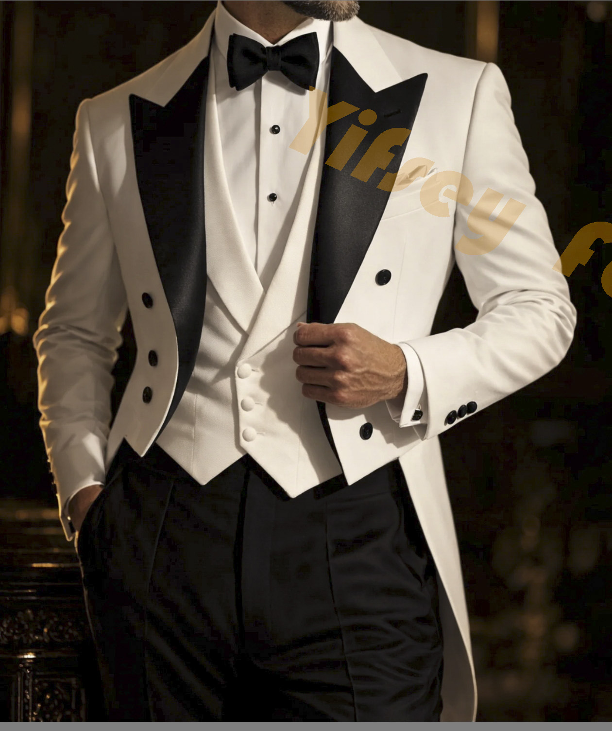White Tailcoat Black Pants Men - Men Grooming Outfit review and price