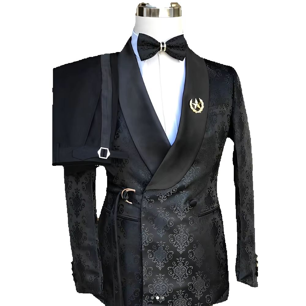 Black Pattern Men's Suit 2-pie - Men Grooming Outfit review and price