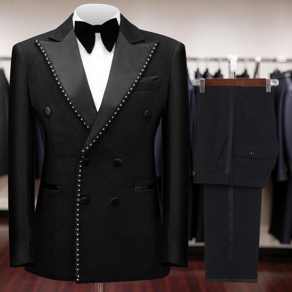 Double Breasted Beaded Formal  - Men Grooming Outfit review and price