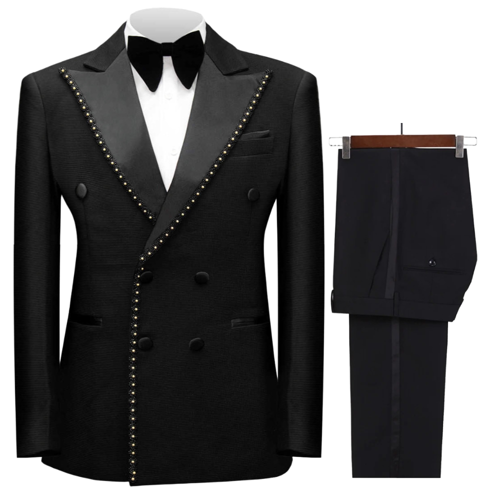 Double Breasted Beaded Formal  - Men Grooming Outfit review and price
