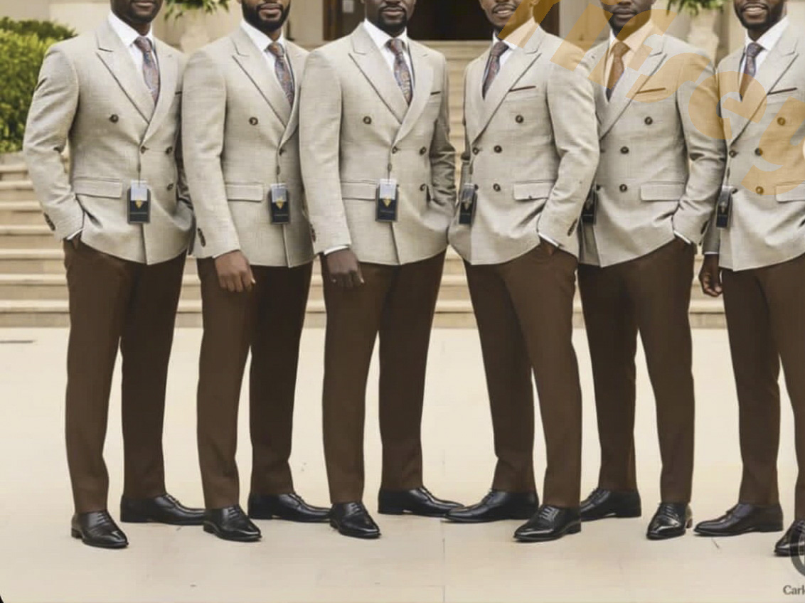 Grey Jacket Brown Pants Bespok - Men Grooming Outfit review and price