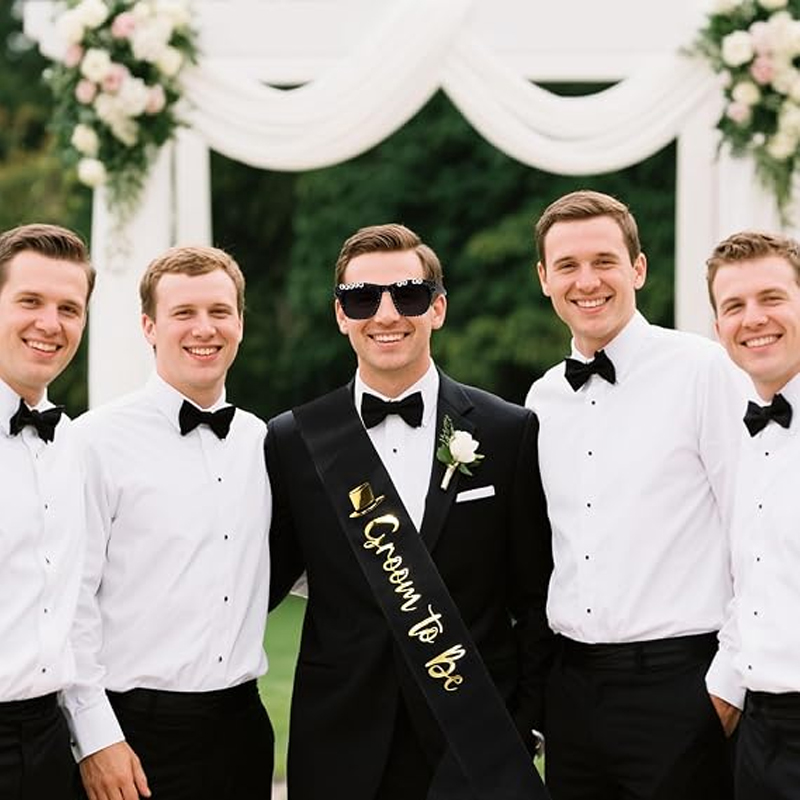 Groom To Be Black Satin Sash R - Men Grooming Outfit review and price